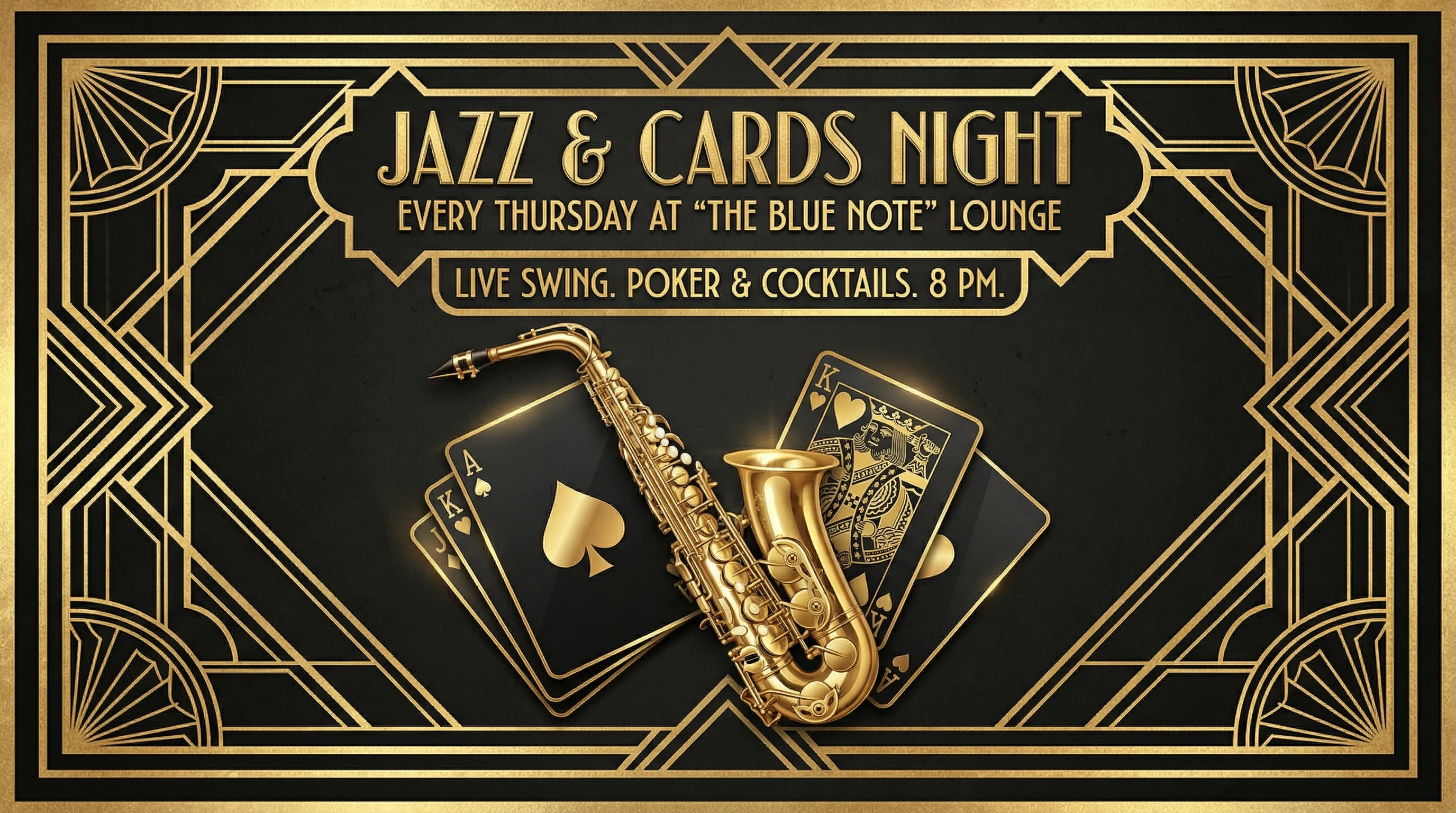 大发棋牌 下载页面 - Art Deco风格宣传海报