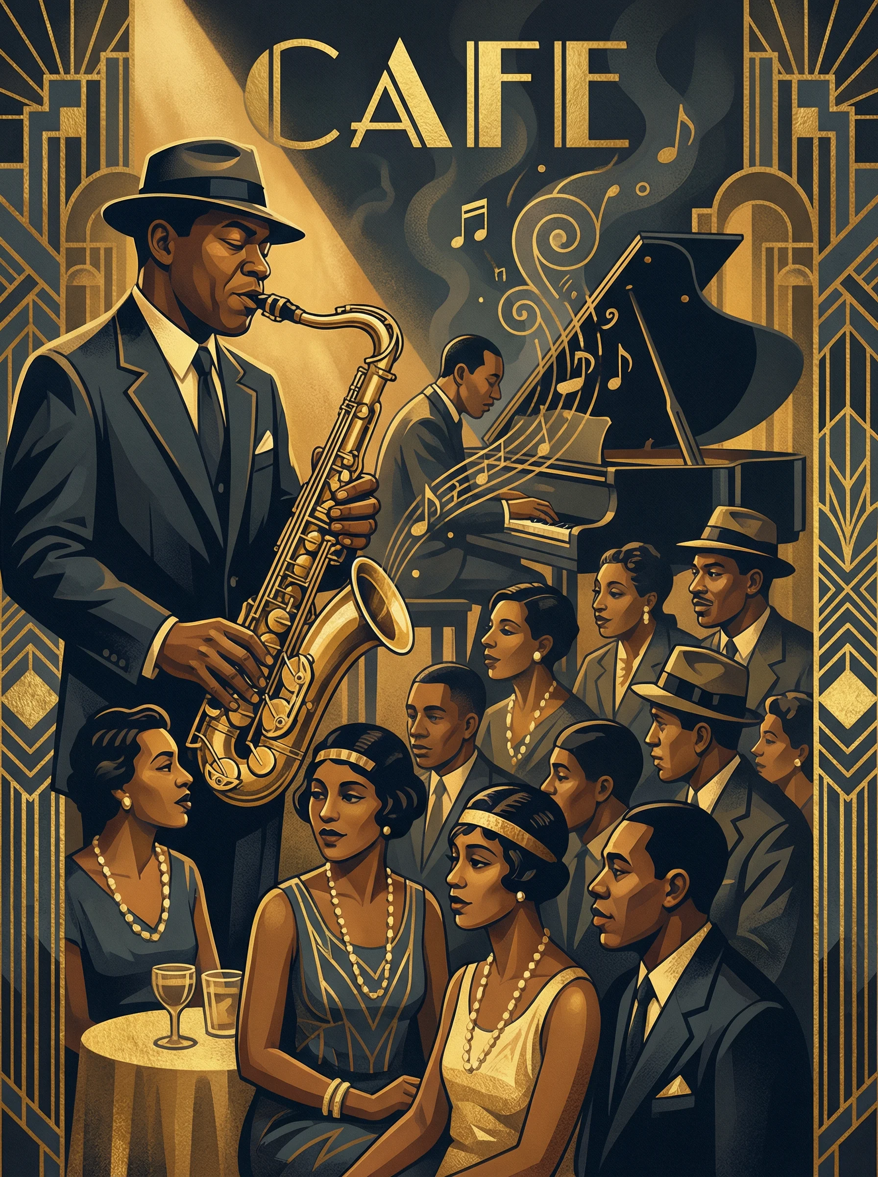 爵士乐手演奏萨克斯风 - 代表 大发棋牌 私人桌